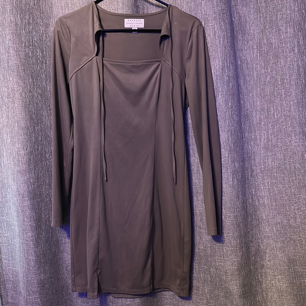 KENDALL & KYLIE NWOT MOCHA BROWN FAUX SUADE DRESS SIZE MEDIUM